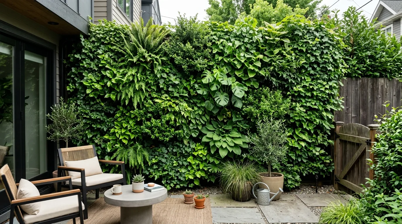 Living green wall fence